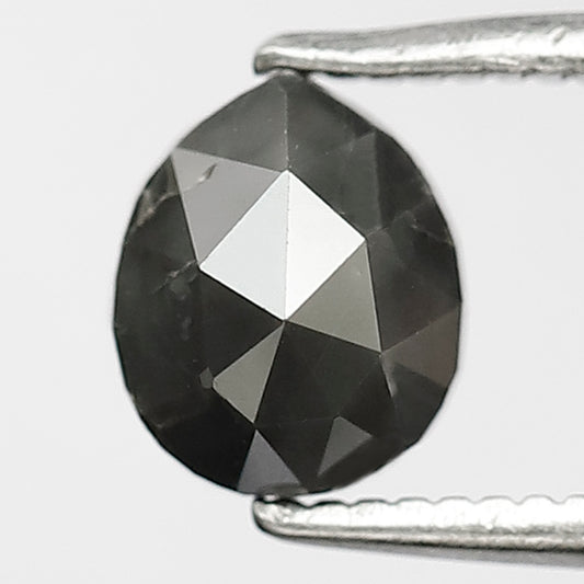 1.10 CT Natural dark grey black pear shape for alternative wedding ring