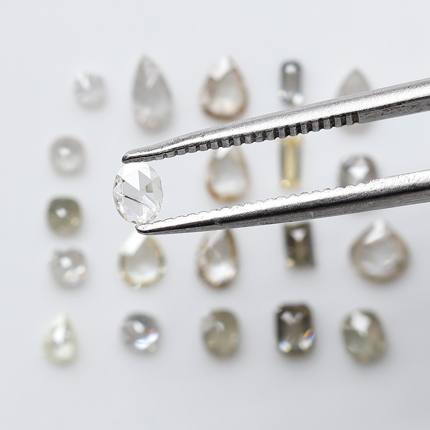 1.39 CT Mix Shape Natural Loose Diamonds 1.8 to 4.4 MM Pear Cut Oval Cut Emerald Cut Light Brown Color SI Clarity Diamonds For 21 Pieces