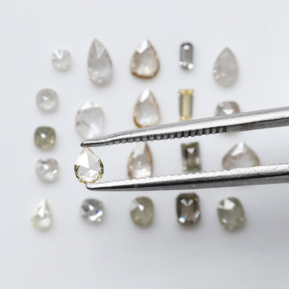 1.39 CT Mix Shape Natural Loose Diamonds 1.8 to 4.4 MM Pear Cut Oval Cut Emerald Cut Light Brown Color SI Clarity Diamonds For 21 Pieces