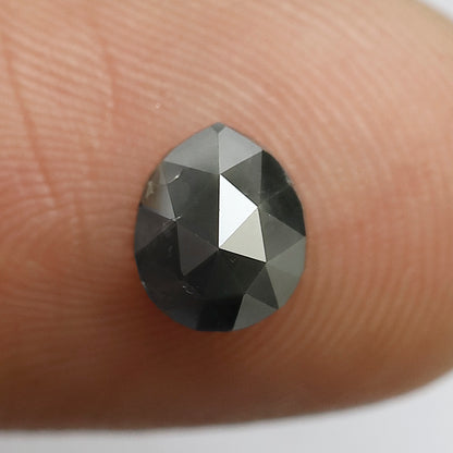 1.10 CT Natural dark grey black pear shape for alternative wedding ring