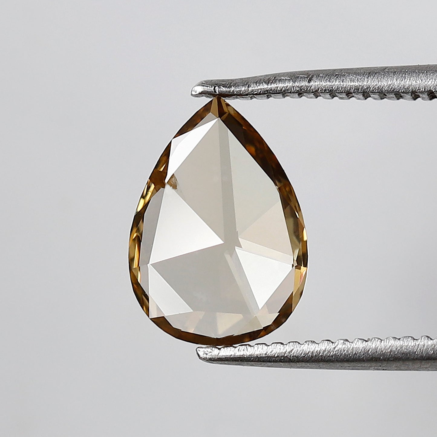 1.10 CT Fancy Champagne color Pear shape Natural Loose Rose Cut Fully Polished Eye Clean Si Clarity Diamond ideal for making Wedding Ring