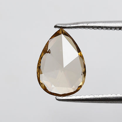 1.10 CT Fancy Champagne color Pear shape Natural Loose Rose Cut Fully Polished Eye Clean Si Clarity Diamond ideal for making Wedding Ring
