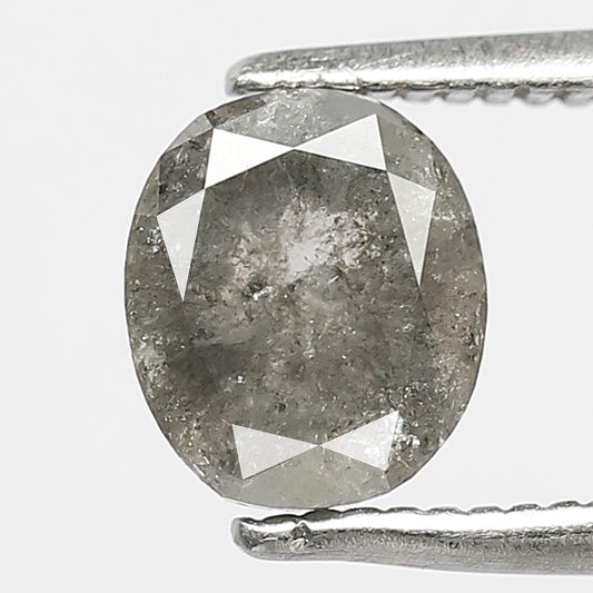 1.18 Ct Oval Salt & Pepper Diamond | Natural Gray Black Loose Ethically Sourced Diamond