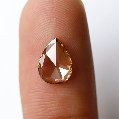 1.10 CT Fancy Champagne color Pear shape Natural Loose Rose Cut Fully Polished Eye Clean Si Clarity Diamond ideal for making Wedding Ring