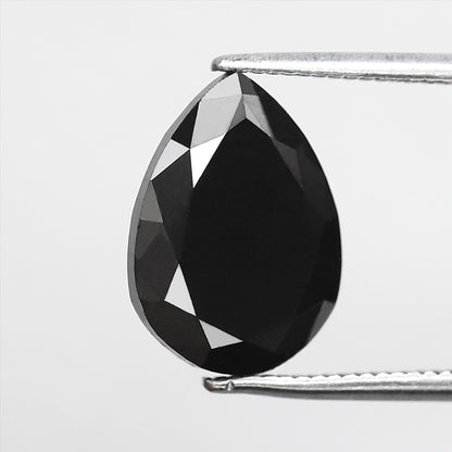 Natural Treated Black Pear Shape Diamond 3.83 CT, AAA Quality Loose Diamond for Bridal Jewelry Gift