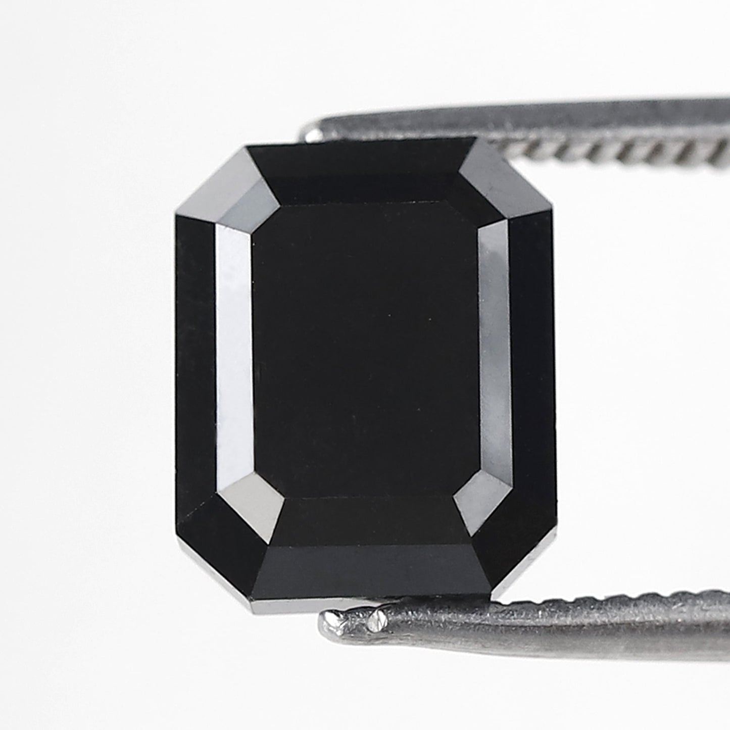 4.39 CT Large Emerald Cut Black Diamond, AAA Quality Natural Treated Loose Diamond for Anniversary Ring