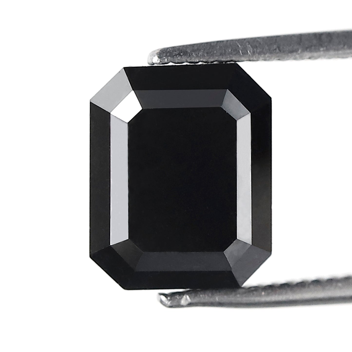 4.39 CT Large Emerald Cut Black Diamond, AAA Quality Natural Treated Loose Diamond for Anniversary Ring
