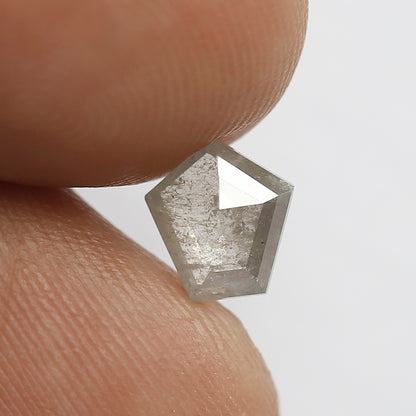 Natural Geometric cut 0.79 CT Loose Diamond, 6.70 x 6.70 MM Gray Black Earth Mined Diamond For Birthday Ring
