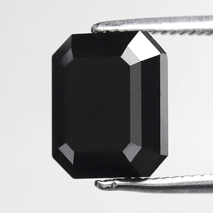 4.39 CT Large Emerald Cut Black Diamond, AAA Quality Natural Treated Loose Diamond for Anniversary Ring