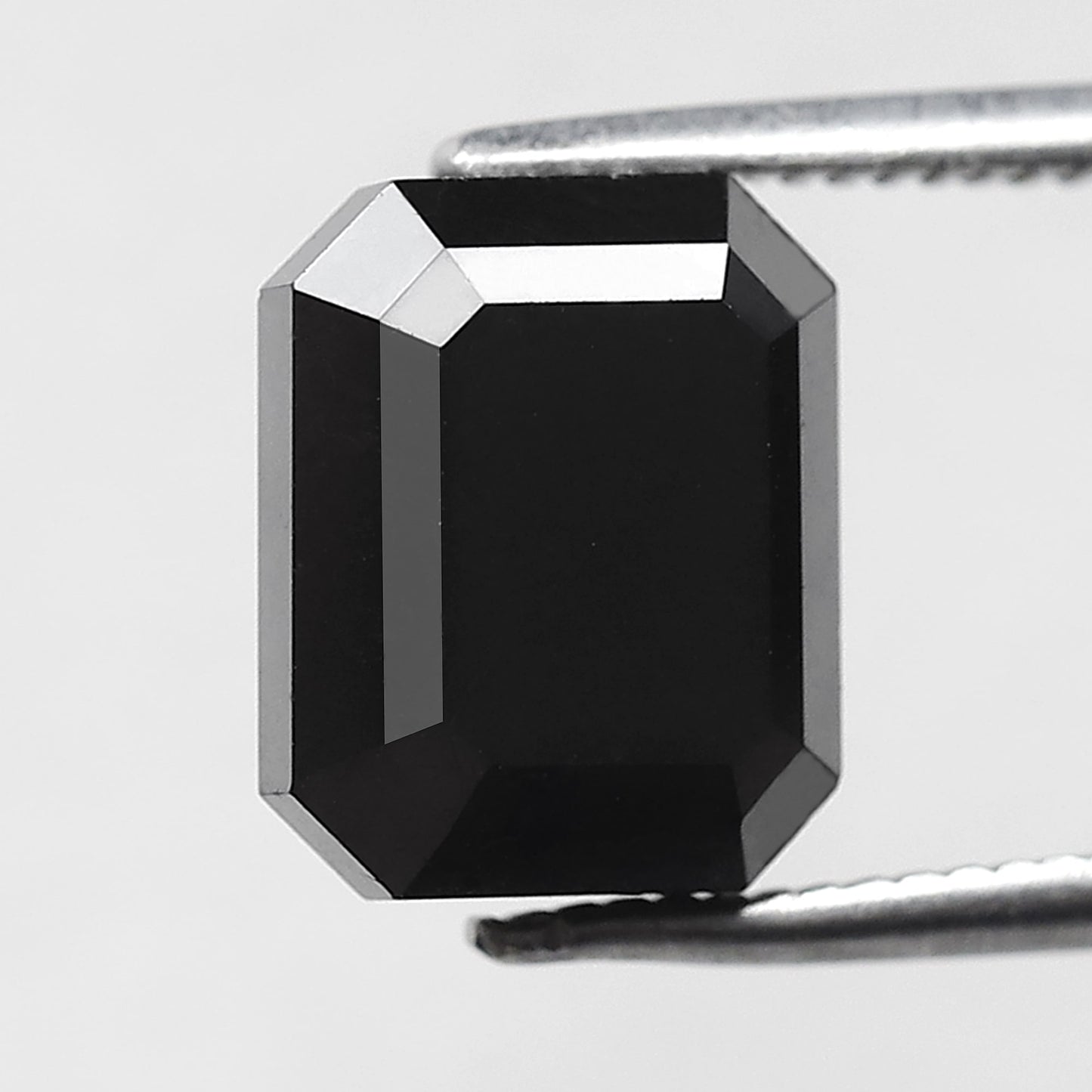 4.39 CT Large Emerald Cut Black Diamond, AAA Quality Natural Treated Loose Diamond for Anniversary Ring