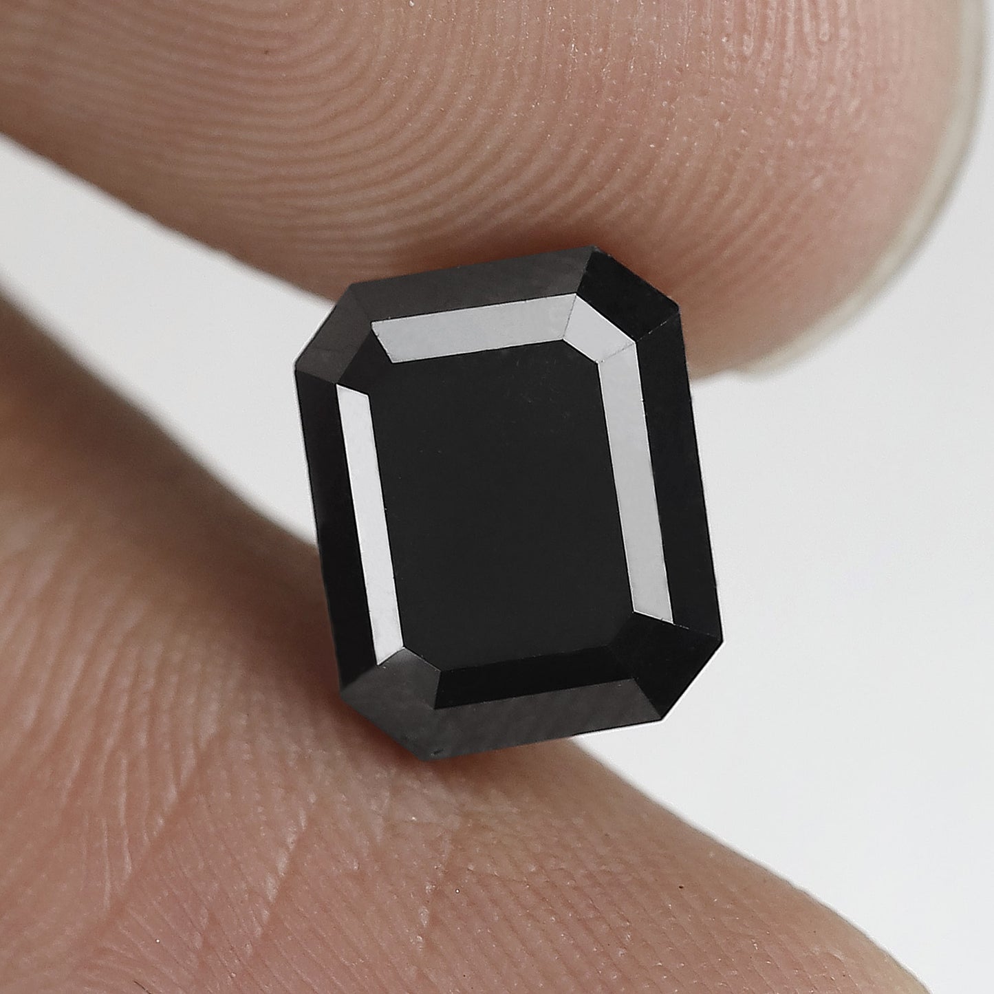 4.39 CT Large Emerald Cut Black Diamond, AAA Quality Natural Treated Loose Diamond for Anniversary Ring