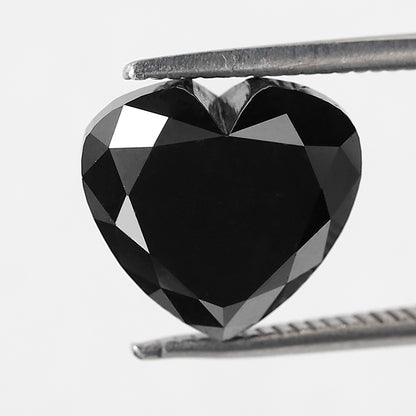 Heart Shape Loose Diamond 5.02 Ct, Natural Treated Black Diamond for Custom Proposal Ring
