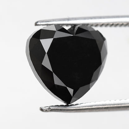Heart Shape Loose Diamond 5.02 Ct, Natural Treated Black Diamond for Custom Proposal Ring