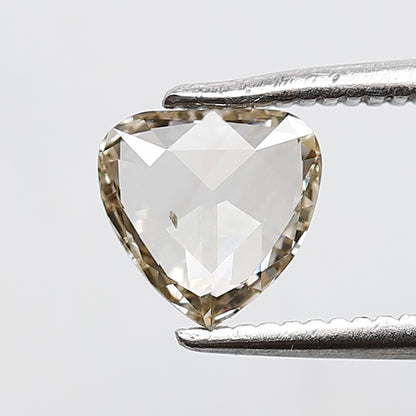 0.56 CT Marvelous Heart Shape Gleaming Faceted Loose Natural Rose Cut Diamond, 6 mm Earth Mine Champagne color for making Handmade Jewelry