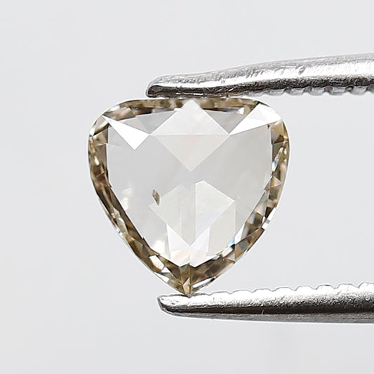 0.56 CT Marvelous Heart Shape Gleaming Faceted Loose Natural Rose Cut Diamond, 6 mm Earth Mine Champagne color for making Handmade Jewelry
