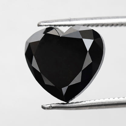 Heart Shape Loose Diamond 5.02 Ct, Natural Treated Black Diamond for Custom Proposal Ring
