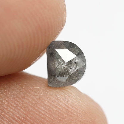0.74 CT Geometric Loose Salt and Pepper Diamond, Natural Earth Mined Gray Black Diamond
