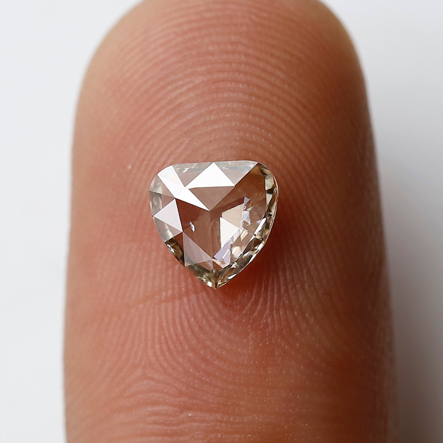 0.56 CT Marvelous Heart Shape Gleaming Faceted Loose Natural Rose Cut Diamond, 6 mm Earth Mine Champagne color for making Handmade Jewelry