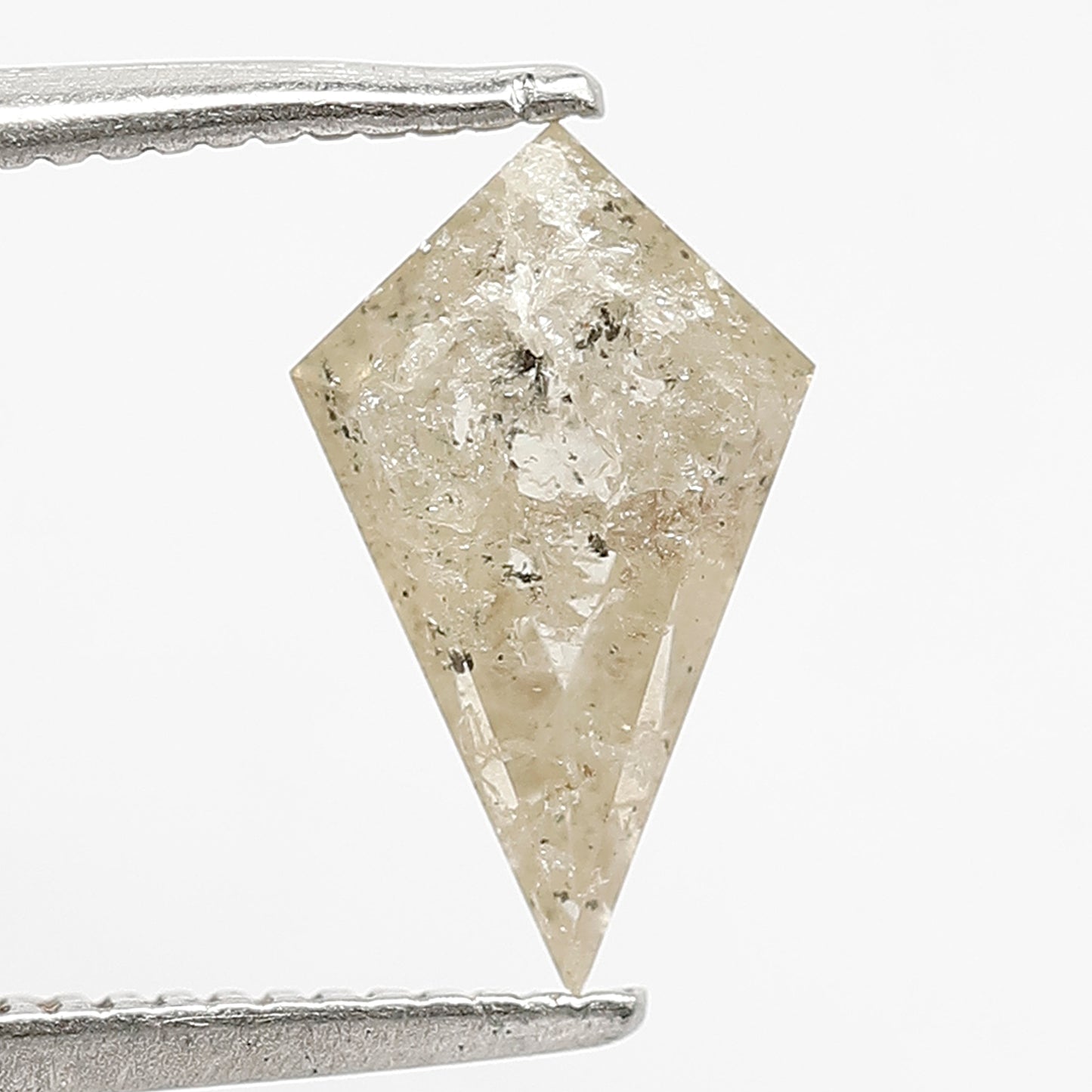 1.26 Ct Kite Shape Yellowish Salt & Pepper Diamond | 10.5 mm Natural Loose Diamond for Wedding Band