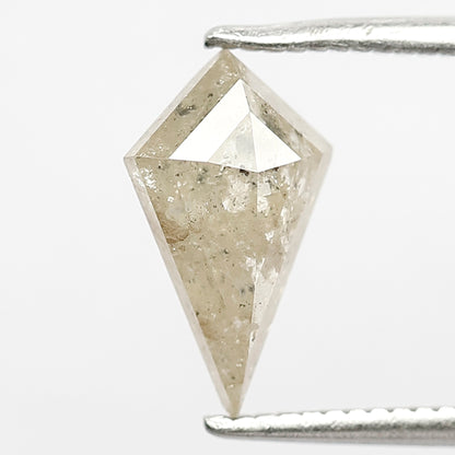 1.26 Ct Kite Shape Yellowish Salt & Pepper Diamond | 10.5 mm Natural Loose Diamond for Wedding Band