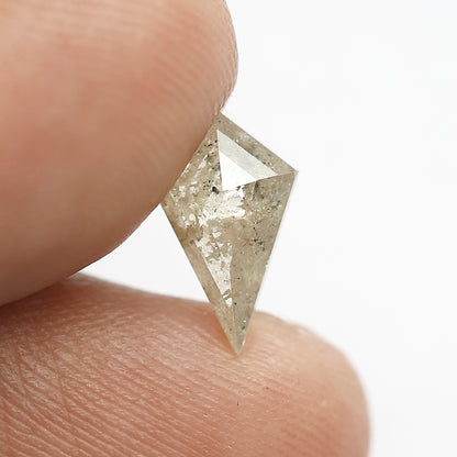 1.26 Ct Kite Shape Yellowish Salt & Pepper Diamond | 10.5 mm Natural Loose Diamond for Wedding Band