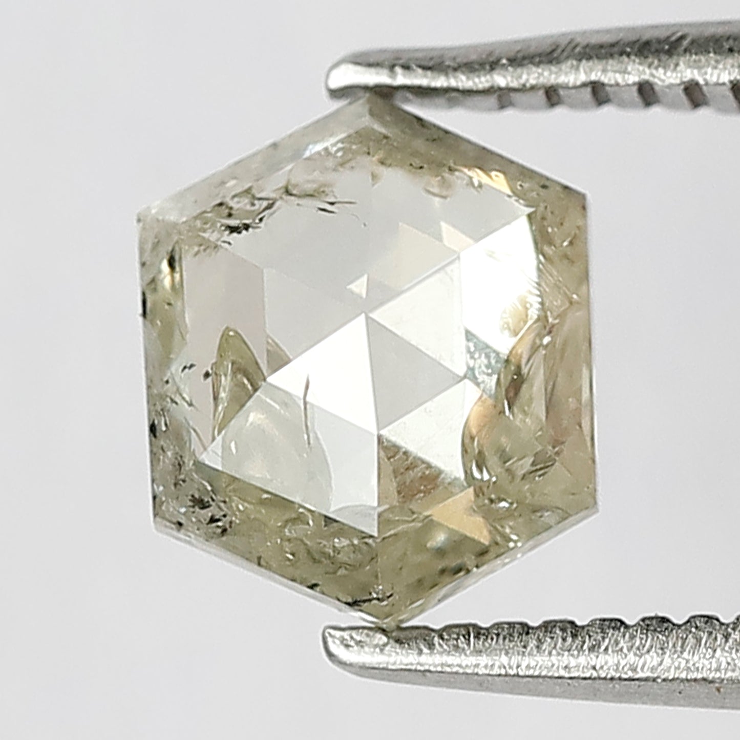 1.14 CT, 7 Hexagon Shape ! Natural Light Greenish Yellow color Diamond