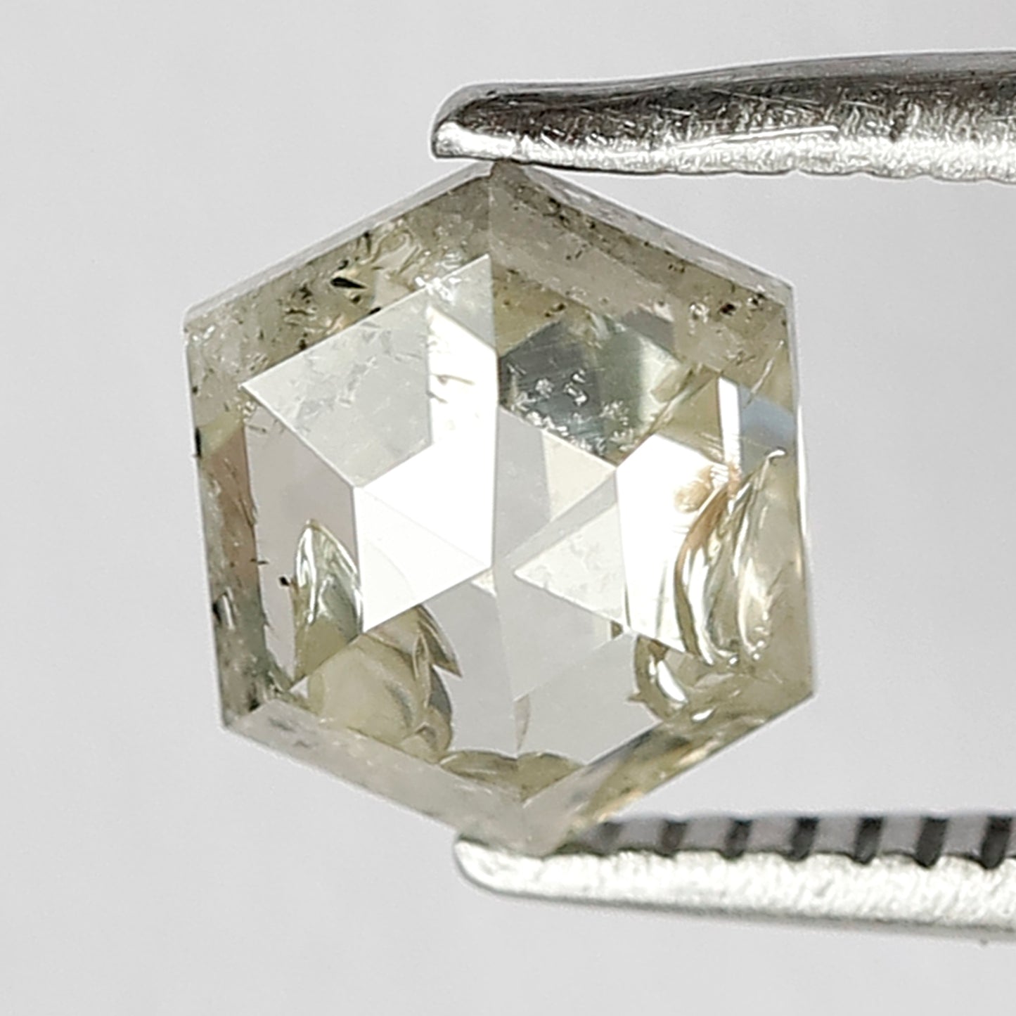 1.14 CT, 7 Hexagon Shape ! Natural Light Greenish Yellow color Diamond