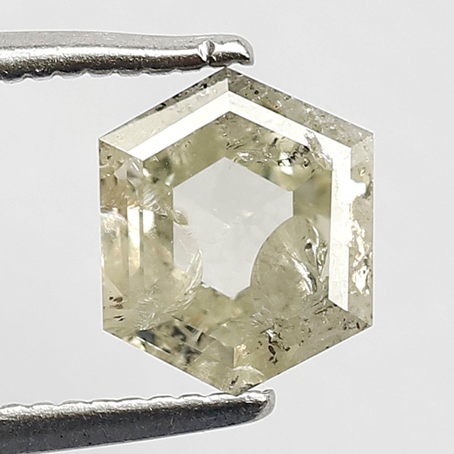 1.14 CT, 7 Hexagon Shape ! Natural Light Greenish Yellow color Diamond