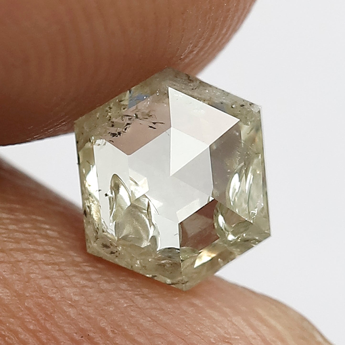 1.14 CT, 7 Hexagon Shape ! Natural Light Greenish Yellow color Diamond