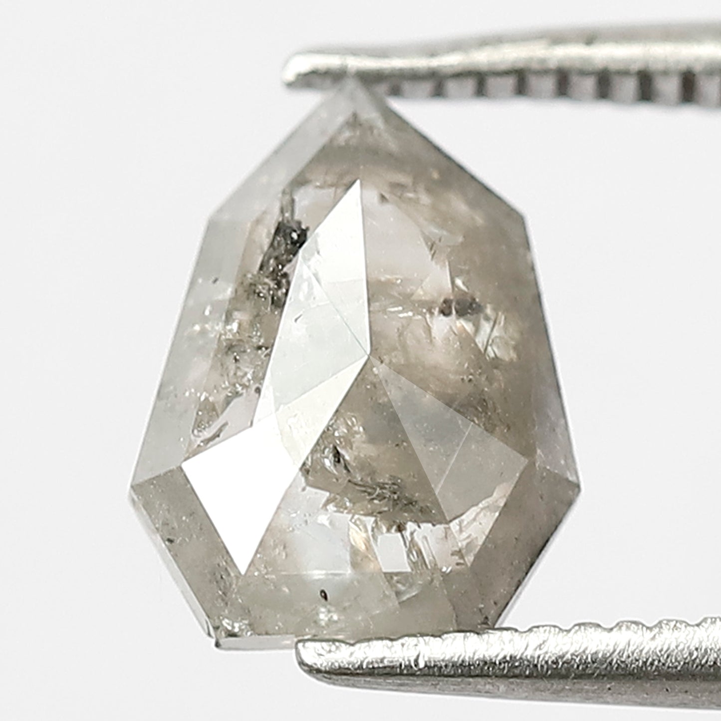 Shield Cut 1.10 Ct Natural Gray Black Salt & Pepper Loose Diamond | 8.7 mm Stone