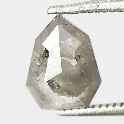 Shield Cut 1.10 Ct Natural Gray Black Salt & Pepper Loose Diamond | 8.7 mm Stone