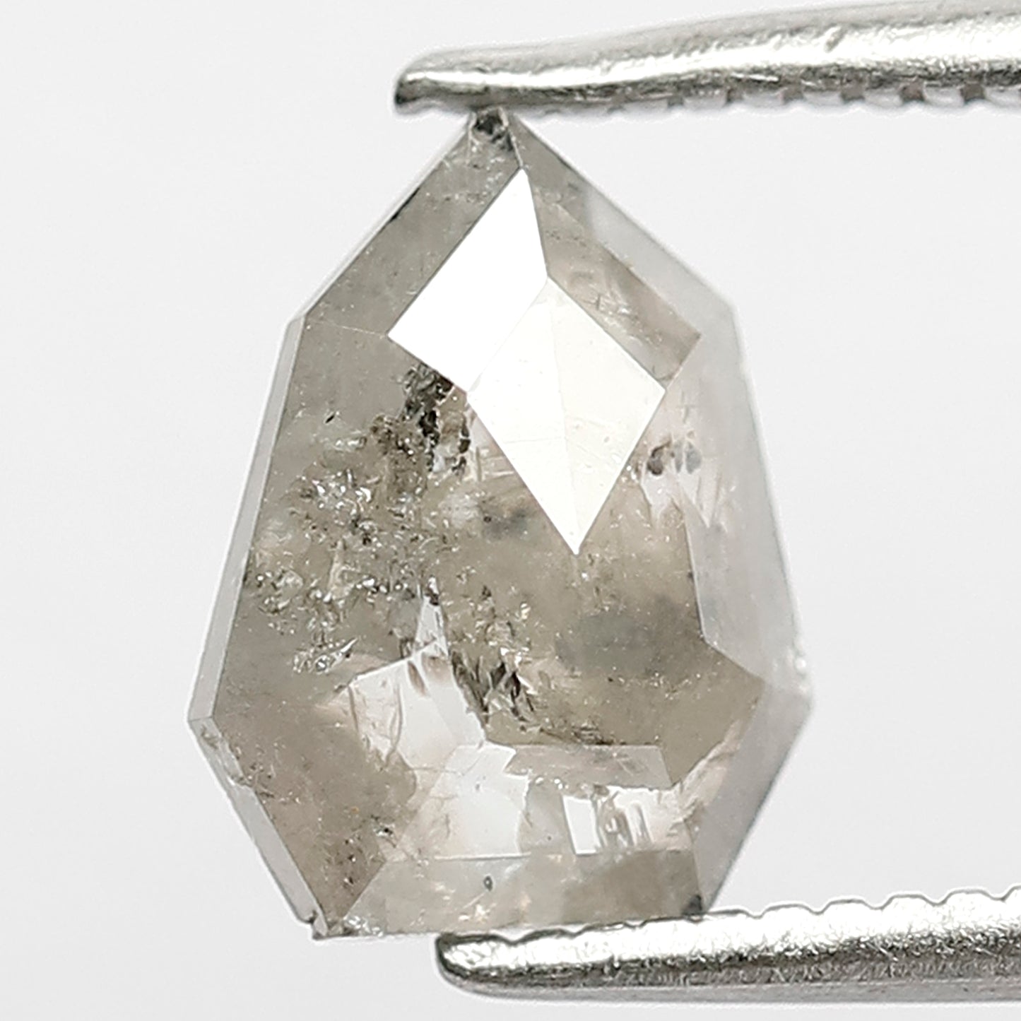 Shield Cut 1.10 Ct Natural Gray Black Salt & Pepper Loose Diamond | 8.7 mm Stone