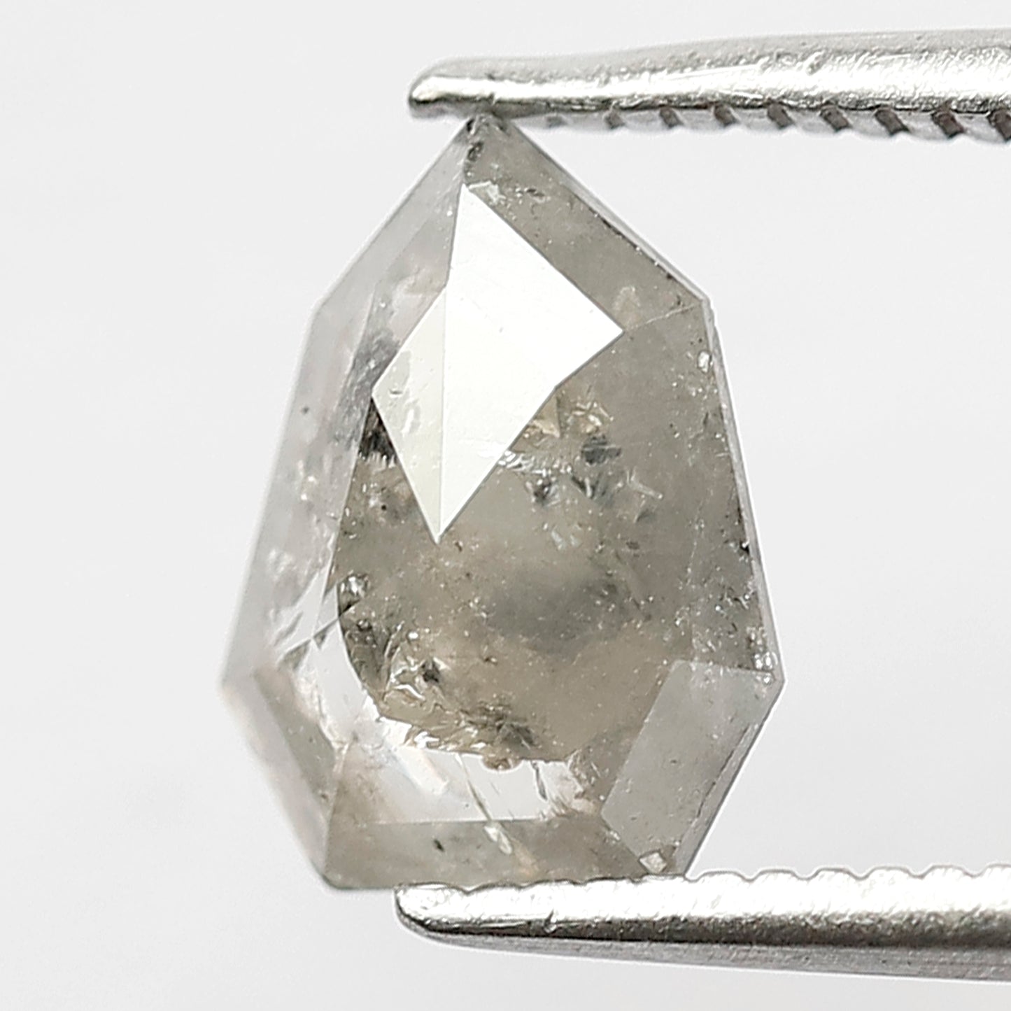 Shield Cut 1.10 Ct Natural Gray Black Salt & Pepper Loose Diamond | 8.7 mm Stone