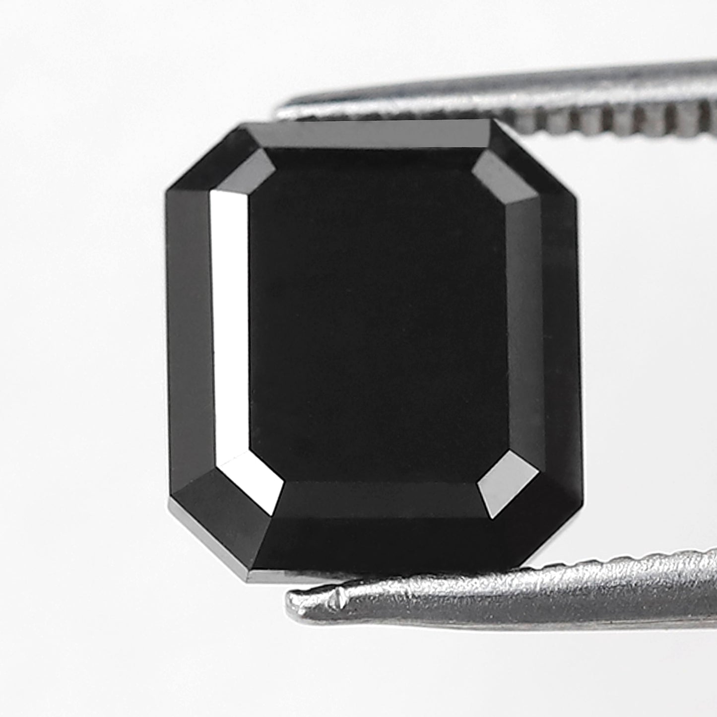 3.27 CT Natural Treated Black Diamond, Emerald Shape Loose Diamond for Engagement Jewelry
