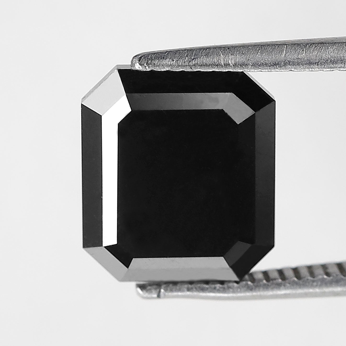 3.27 CT Natural Treated Black Diamond, Emerald Shape Loose Diamond for Engagement Jewelry