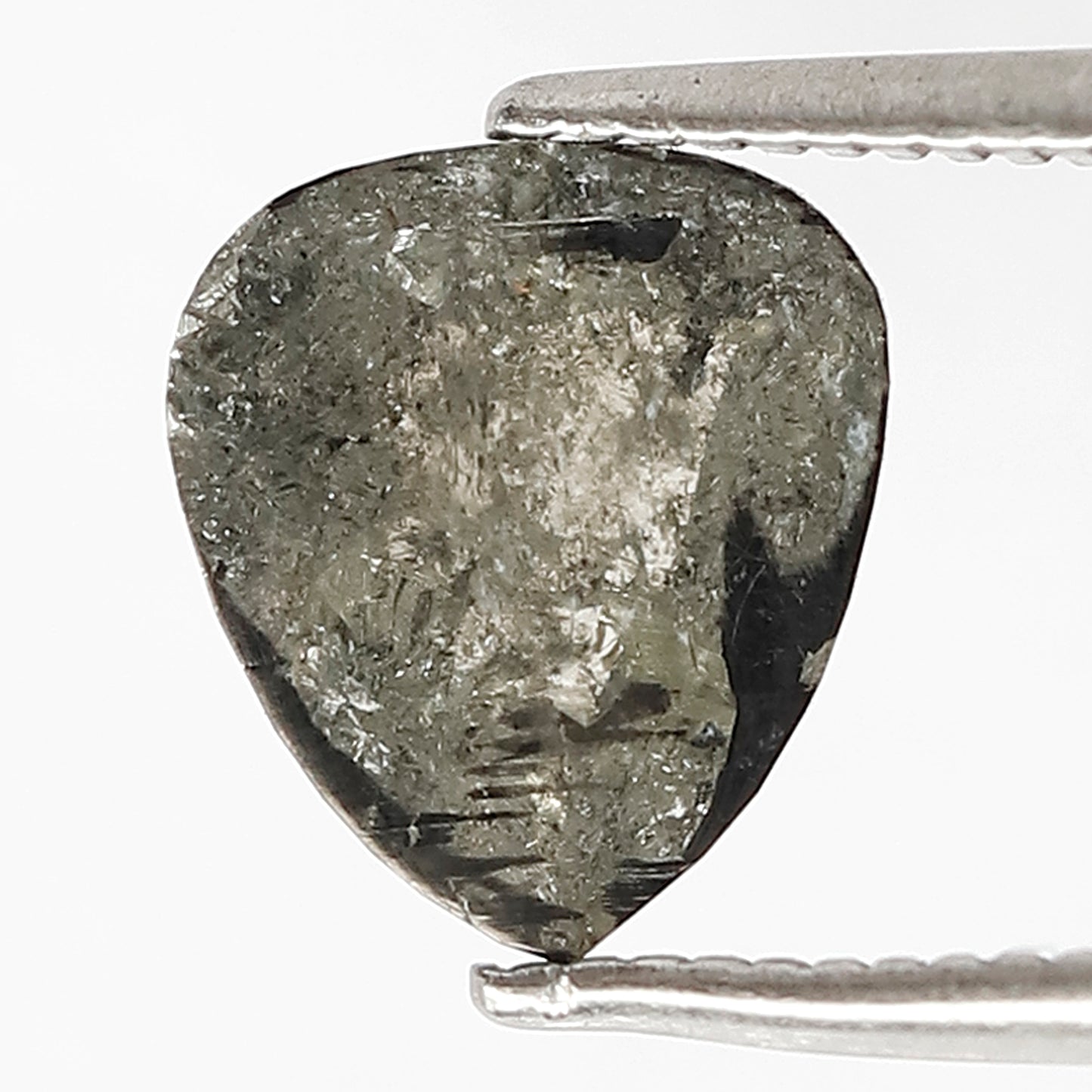 1.34 CT Natural Pear Shape Diamond, Gray Black Loose Salt and Pepper Diamond For Bridal Ring