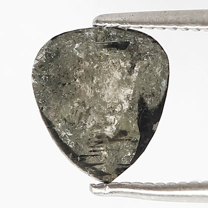 1.34 CT Natural Pear Shape Diamond, Gray Black Loose Salt and Pepper Diamond For Bridal Ring