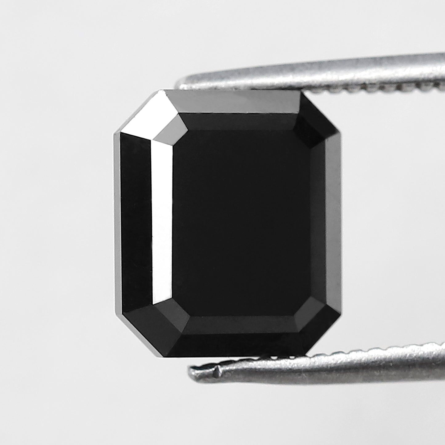 3.27 CT Natural Treated Black Diamond, Emerald Shape Loose Diamond for Engagement Jewelry