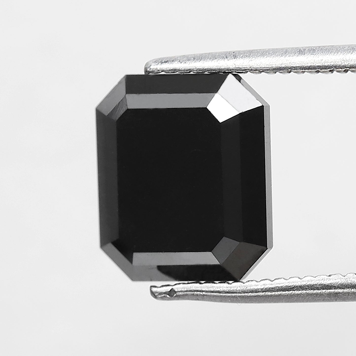 3.27 CT Natural Treated Black Diamond, Emerald Shape Loose Diamond for Engagement Jewelry