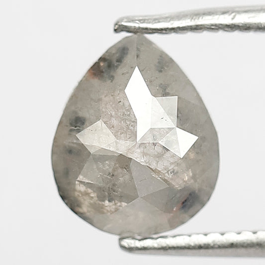 1.12 Ct Pear Shape Salt & Pepper Diamond | Natural Gray Black Ethically Sourced Loose Diamond