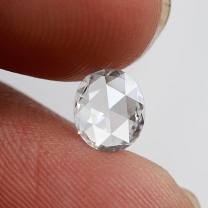 0.66 Ct Oval Shape Rose Cut Diamond EF Color VS Clarity, Natural Loose Diamond, Conflict Free Stone for Engagement Ring or Pendant