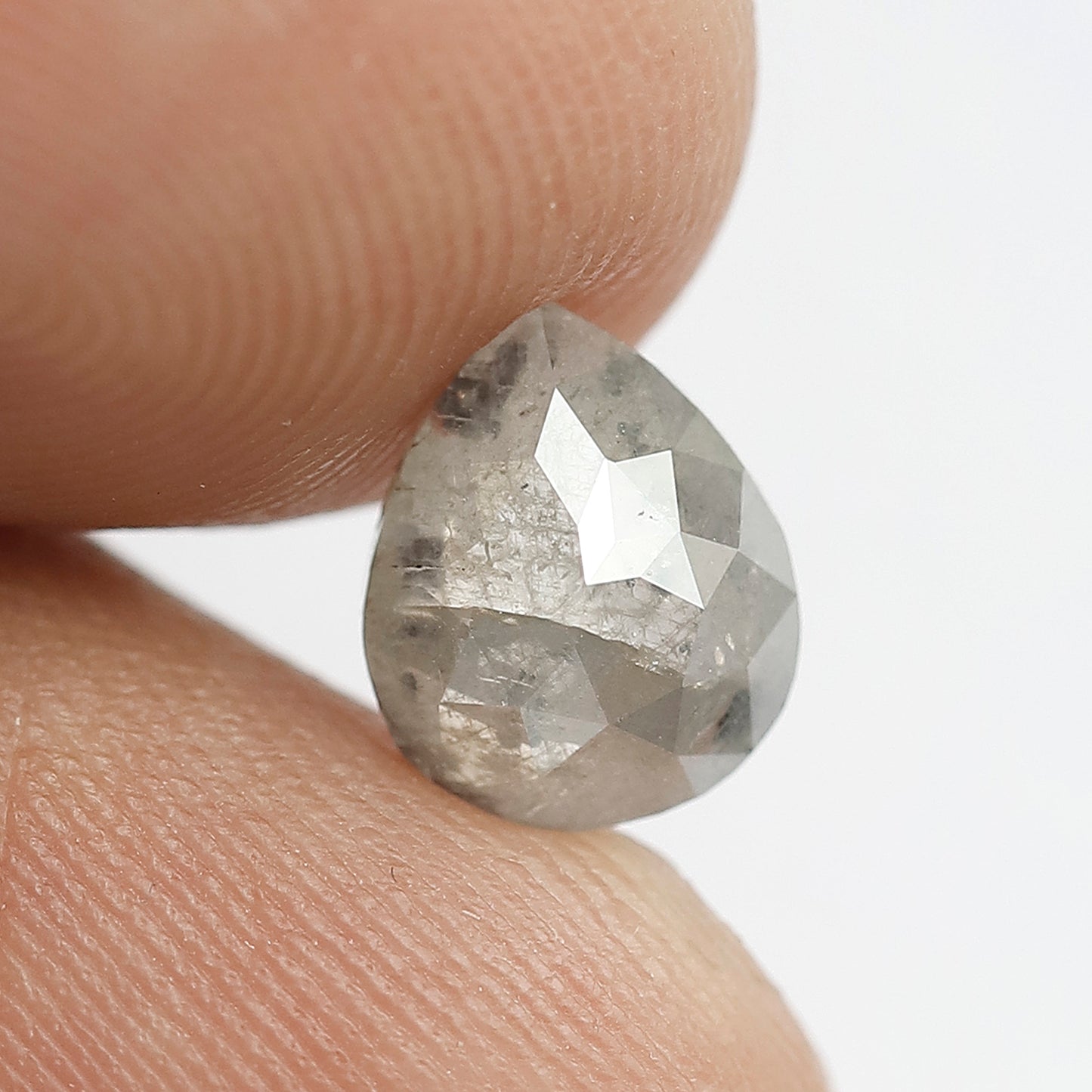 1.12 Ct Pear Shape Salt & Pepper Diamond | Natural Gray Black Ethically Sourced Loose Diamond