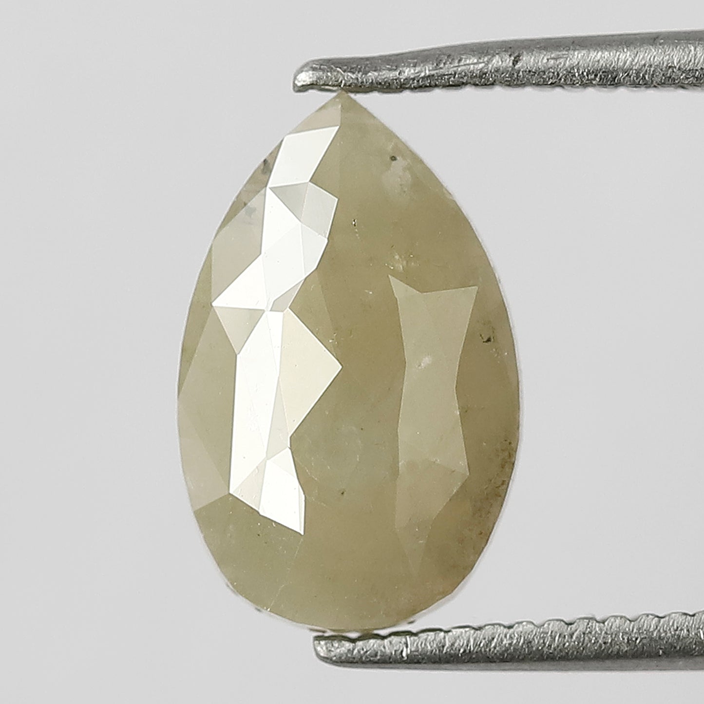 1.64 CT Pear Shape Rustic Diamond, Natural Greenish Gray Opaque Conflict Free Loose Diamond