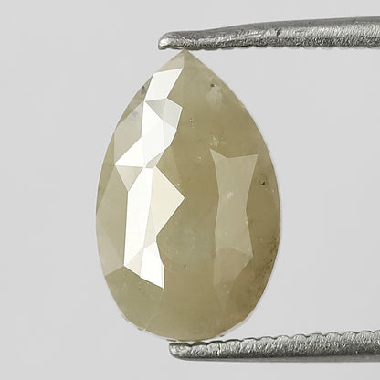 1.64 CT Pear Shape Rustic Diamond, Natural Greenish Gray Opaque Conflict Free Loose Diamond