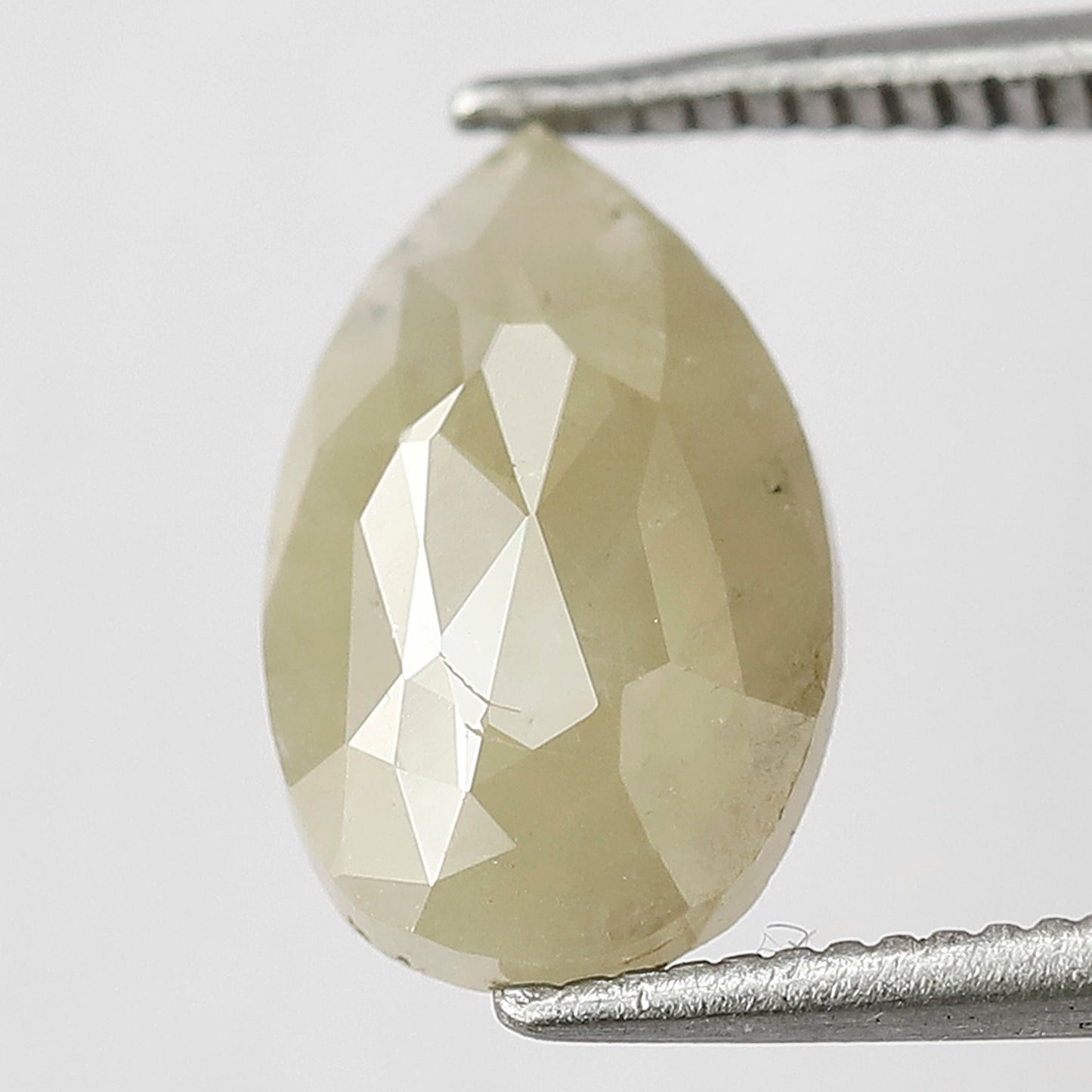 1.64 CT Pear Shape Rustic Diamond, Natural Greenish Gray Opaque Conflict Free Loose Diamond