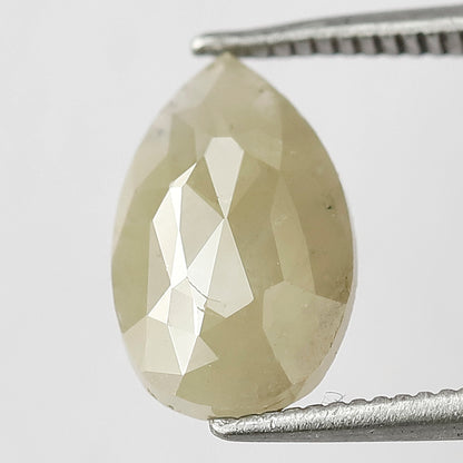 1.64 CT Pear Shape Rustic Diamond, Natural Greenish Gray Opaque Conflict Free Loose Diamond