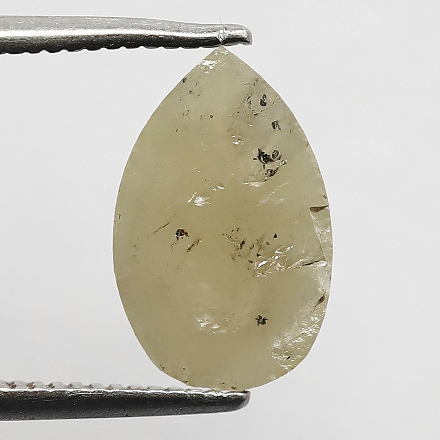 1.64 CT Pear Shape Rustic Diamond, Natural Greenish Gray Opaque Conflict Free Loose Diamond