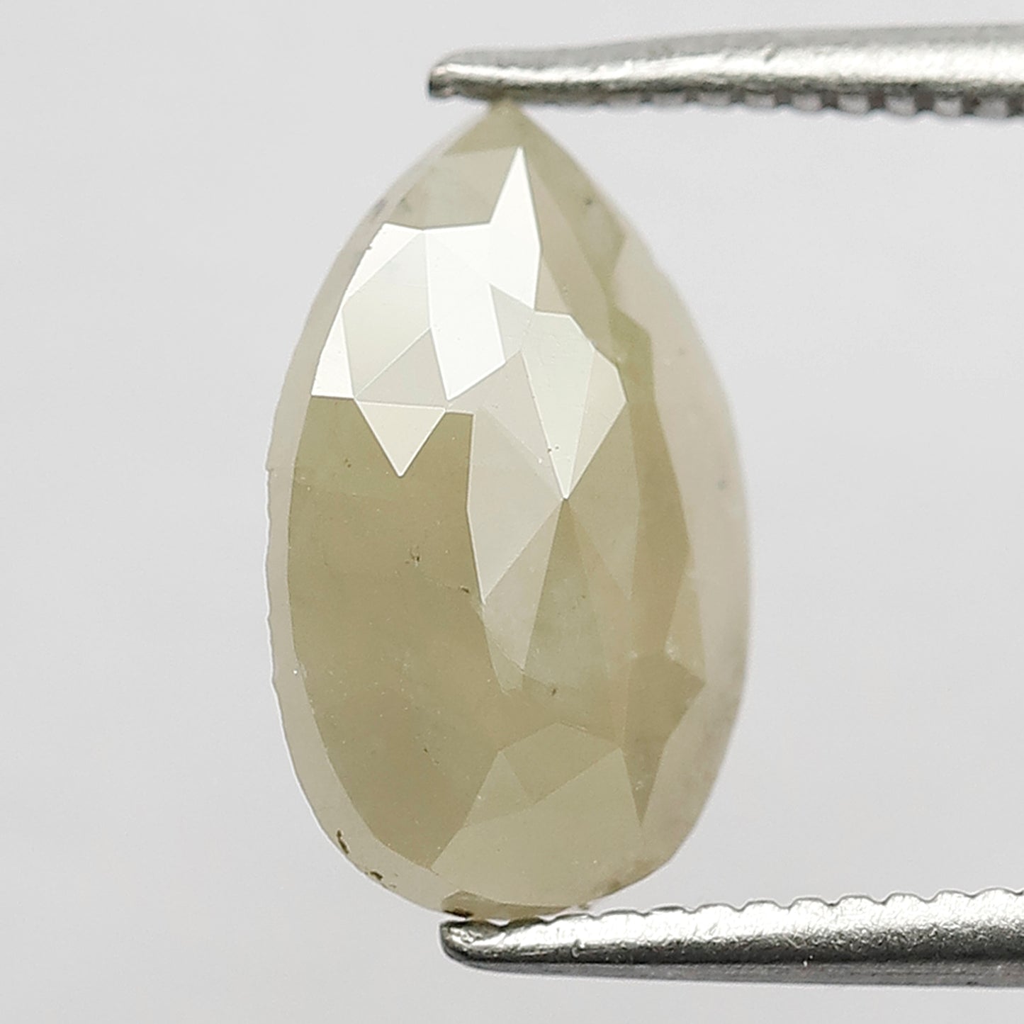 1.64 CT Pear Shape Rustic Diamond, Natural Greenish Gray Opaque Conflict Free Loose Diamond