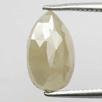 1.64 CT Pear Shape Rustic Diamond, Natural Greenish Gray Opaque Conflict Free Loose Diamond