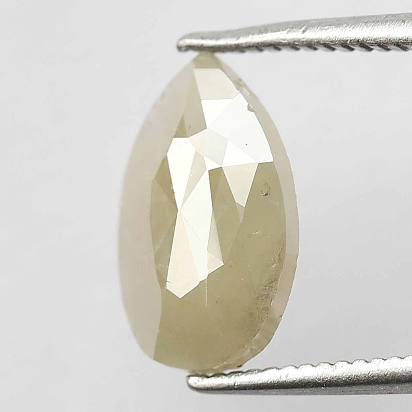 1.64 CT Pear Shape Rustic Diamond, Natural Greenish Gray Opaque Conflict Free Loose Diamond